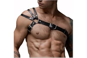 Punk för män, justerbar kropp i konstläder, bröstsele, bä Klubbkläder Gay Cosplay Club Wear Dräkt