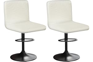 HuaLiSiJi Funda para Taburete de Bar con Respaldo Funda Terciopelo Sillas con Patrón de Hojas, Funda de Silla Taburete de Barra Fundas Elásticas para Sillas para Sillas ﻿ (2, Blanco)