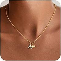 Turandoss Gouden initiaal kettingen voor vrouwen - Gepersonaliseerde 14K goudkleurig geplateerde initiaal naam letter hanger dames meisjes ketting, meisjes sieraden verjaardagscadeaus voor dames