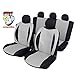 Produktbild UNSB601 - Sitzbezug Set Schwarz / Grau Sitzschoner Sitzkissen mit Seiten Airbag geeignet für Opel Manta Tigra Agila Antra Combo Kadett