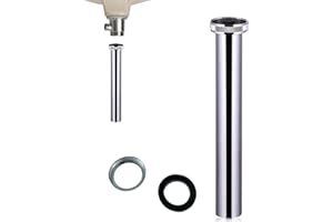 DRAGONX2 Tubo Di Prolunga Per Scarico Lungo 300 Mm, Prolunga Per Sifone Cromato, Fornito Con Un Dado, Una Guarnizione Di Tenuta In Gomma Per Scarico Del Lavabo