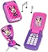 Produktbild 2 tlg. Set: elektrisches Handy + Schlüssel - mit SOUND - incl. Namen - " Disney Minnie Mouse " - für Kinder / Mädchen - Auto Kinderhandy / Spielzeughandy - Spielzeugtelefon - Klapphandy Telefon - Lernhandy / Kindertelefon zum Aufklappen - Spielzeug Musik Melody - Flip Top - Haustürschlüssel - Maus Playhouse - pink
