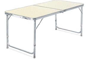 ‎TOBOLI Toboli Campingtisch klappbar 120x60x70cm höhenverstellbar 54/61/70cm Klapptisch Aluminiumrahmen und Tischplatte aus MDF tragbarer Multifunktionstisch Buffettisch Camping Tisch Garten faltbar