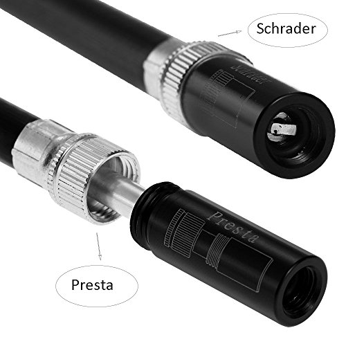 PRO STAR Portabel Mini Fahrradpumpe Dämpfer-Pumpe Minipumpe Ballpumpe Luftpumpe Standpumpe Handpumpe Schrader Presta – Lebenslange Garantie - 4