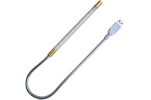 DZYDZR Portable USB Lampada LED Dimmerabile, USB 5V 1W Touch Switch Flessibile 10 LEDs Bianco Lampada per Computer Portatile PC (Golden)