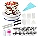 Produktbild Klion Tortenständer Kuchen Drehteller Tortenplatte drehbar Cake Decorating Turntable mit 6Pcs Icing Smoother + 2 Stück Icing Spatel,12 Stücke Garniertülle aus Edelstahl,2 Adapter,1 Spritzbeutel,Zuckerguss für Backen Gebäck,Kuchen, Plätzchen, Kekse und Torten Deko Garnierwerkzeug aus Edelstahl