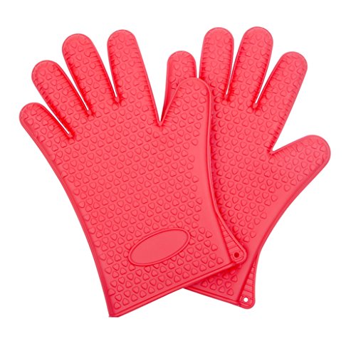 spécification NYDZDM gants en Silicone Produits pour Le Barbecue Gants de Protection Four à Micro-Ondes, Cuisson pour Isolation Thermique - Paire (Couleur : Rouge)