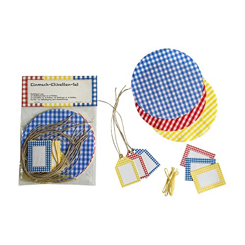 Einmachetiketten-Set mit Gläserdeckchen und Anhängern, Haushaltsetiketten - 2