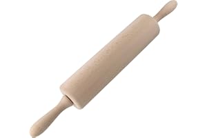 FACKELMANN Zenker Rodillo de Amasar con Rodamientos, Rodillo de Repostería para hacer Pan, Masa de Pasta, Pizza y Galletas, Fabricado en Madera de Haya, Color Natural, 44.5 x 6 x 6 cm, 1 ud