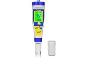 UIUZMAR pH Salt Tester for Aquarium, Digital Salinity Tester for Salt Water Swimming Pool, Pond Water 5 in 1 pH TDS EC Salt Temp Meter for Koi Fish, Marine Tank, Hydroponic, Spa, Drinking Water