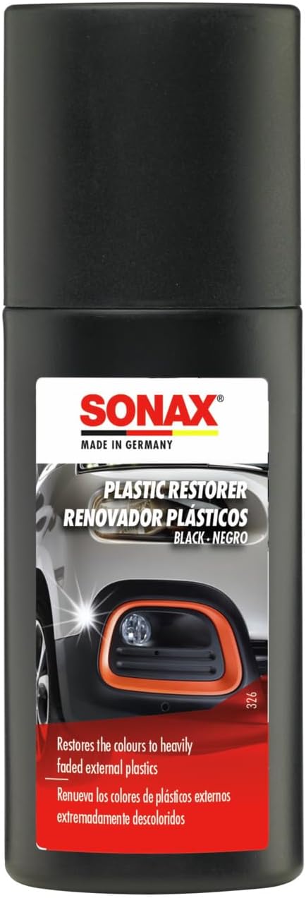 SONAX Renovador plásticos (100 ml) con aplicador, para la renovación del color de plásticos descoloridos en el exterior del coche | N.° 04091000-544