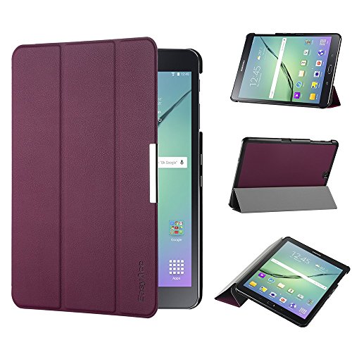 EasyAcc Samsung Galaxy Tab S2 9.7 Hülle Tab S2 NOOK Case Tasche mit Standfunktion Auto Wake up Sleep PU Leder hüllen für Samsung Galaxy Tab S2 (9.7 Wi-Fi SM-T810 / LTE SM-T815) Smart Cover mit Auto Sleep Wake up / Standfunktion (Lila, Kunstleder, Ultra dünn) - 2