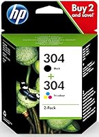 HP 3JB05AE 304 Original Ink Cartridges, Black and Tri-Colour, Pack of 2