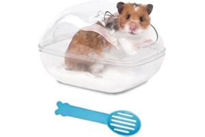 Eyksta Hamster Sandbad Hamster Toilette mit sandschaufel, Sandbad für Chinchilla Zwerghamster Goldhamster Gerbil, 16 * 11 * 11 cm