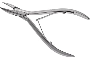 RHEIN INSTRUMENTE Fußnagelzange für Diabetiker-Nagelzange/Eckenzange für Diabetiker-Fußpflegeinstrument- Eckenzange abgerundet-Glattgriff-(10 cm)