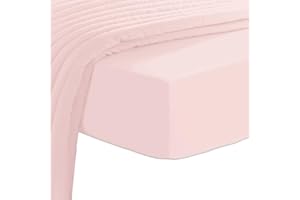 PIZUNA LINENS Pizuna Lenzuolo con angoli Cotone 180x200 cm Rosa Chiaro, 400 fili con trama Sateen in 100% Cotone a fiocco lungo Lenzuolo con angolicon tasca profonda 40 cm (Lenzuolo con angoli Rosa Chiaro)