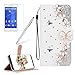Produktbild Girlyard für Xperia Z5 Diamant Schmetterling Blumen Lederhülle, Bling Glitzer DIY Crystal Schutzhülle Luxus Premium PU Flip Case mit Lanyard Strap Standfunktion Kartenfach Magnetverschluss Etui für Sony Xperia Z5