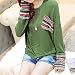 Minetome Women Plaid Checked Long Sleeve Round Neck Loose Shirt Blouse Tops ( Green )