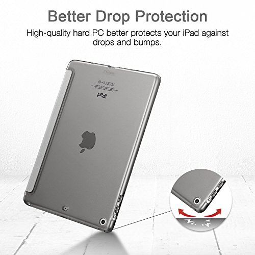 iPad Mini Hülle, ESR® Yippee Series Auto Aufwachen / Schlaf Funktion PU Ledertasche mit Durchschaubar Rückseite Abdeckung Schutzhülle für iPad mini 3/2/1 (Raum Grau) - 9