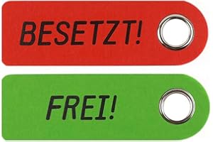 PROMESSA-DESIGN FREI BESETZT Schild. Türhänger aus Filz 2 Stück Schilder - Metal-Schutzring - Beidseitig Bedruckt text schwarz : Vorderseite FREI Rückseite BESETZT - Badezimmer Schlafzimmer - Vielseitig einsetzbar