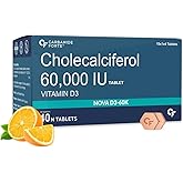 Carbamide Forte Vitamin D3 60000IU | Vitamin D3 Supplements for Women & Men - Cholecalciferol Tablets | Vitamin D Tablets For
