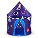 Produktbild INTEY Spielzelt Kinderzelt Pop UP Zelt Kinderschloss Burg mit Weltraummuster und 1 Tür und 2 Fenstern für Kinder, inkl. Tragetasche, Dunkelblau