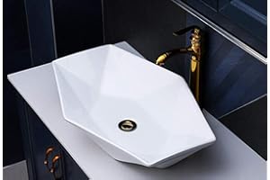 Omeere 56,5x37,5cm - Lavabo de cerámica baño, Ovalado, Lavabo sobre encimera, Lavamanos Cuarto de Baño, tamaño pequeño,Blanco
