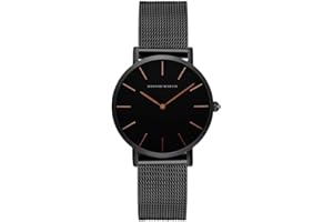 HANNAH MARTIN Reloj de Cuarzo para Mujer Banda Malla Acero Inoxidable Ultra Delgado