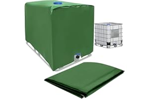 QINERSAW IBC Cubierta para Depósito de Agua 1000 litros Protector de Tanque de Agua Funda para Tanque de Agua Funda Antipolvo para Tanque de Agua, 120x100x116cm, Verde