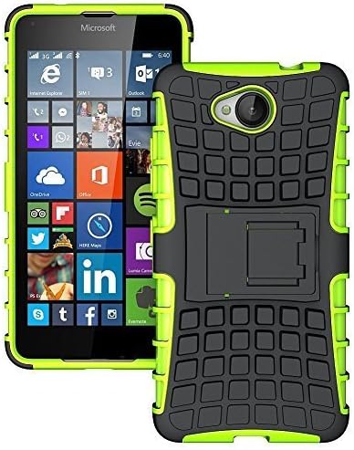 Microsoft Lumia 650 - Premium Quality Shockproof Defender Plastic Hard Back Case Cover + Free Clear Screen Protector + Polishing Cloth