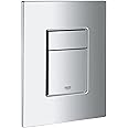 GROHE Even - Flush Plate for Concealed GD2 Cisterns (Water-Saving, Dual Flush with Start-and-Stop Activation for Pneumatic Drop Valve AV1, Easy to Install), Size 156 x 197 mm, Chrome, 38966000