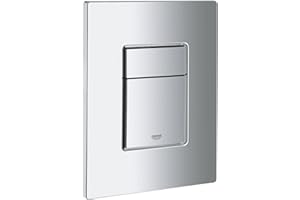 GROHE Plaque de commande double boutons WC Even pour toilette suspendu, double boutons WC interrompables, pour soupage pneumatique, montage vertical ou horizontal, chromé, 38966000 (Import Allemagne)