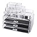 Imurz Clear Acrylic Makeup Box Transparent Organiser Cosmetic Display 3 Storage Case Make Up Nail Polish Varnish Display Stand