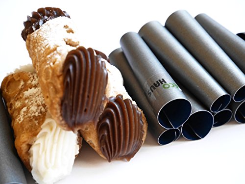 Eco Haus Living Premium Cannoli Tube 10 Stück - 7 cm Teigrollchen Antihaftbeschichtung - Rund TEFLON Form zum Backen - Einfaches Waschen - ideal für süß und salzig oder kleine Kuchen und Vorspeisen