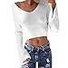 Produktbild Briskorry Strickjacken Pullover Damen V-Ausschnitt Stricken Sweatshirt Rüschen Langarm Strickwaren Oberteile Bluse