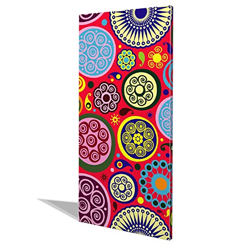 banjado - Design Magnetwand Memoboard 37x78cm Pinnwand Magnettafel mit Motiv Retro Kreise
