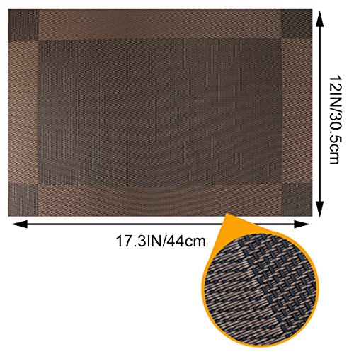 Platzdeckchen Fanuk 6er waschbar rutschfeste Tischmatten aus PVC braun 30*45cm - 5