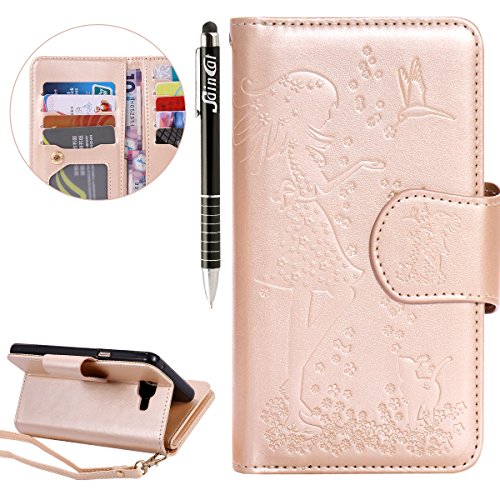 spécifications Samsung Galaxy A5(2016) Case Cover Wallet,Anti-scratch Cuir Dragonne Portefeuille Relief fille papillon Housse pour Galaxy A5,SainCat Coque de Protection PU Leather Flip Wallet Case Cover Bumper Bling Diamond Glitter Wallet Flip Protective Cover Protector,Coque de Protection en Cuir Folio Housse Cuir Swag Case Cover Coquille Couverture avec Fonction Porte-cartes de Crédit Stand pour Samsung Galaxy A5(2016) + 1 X Stylet(Femme et chat-or)
