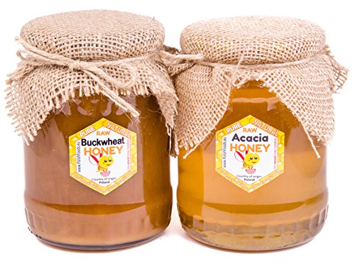 Miele di grano saraceno & acacia 2 pack. 2 x 1kg. Miele direttamente dal polacco direttamente dal apicoltore. Non pastorizzato, biologico, naturale, organico. Molto sano e gustoso.
