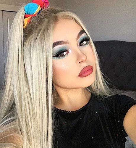 Cosswigs Long Straight Ombre Blonde Lace Front Wig for Halloween Realistic Looking Synthetic Hair Lace Wigs for Women 22inches