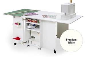 COMFORT COLLECTION Comfort 9 | Nähmaschinenschrank | Nähmöbel | Nähtisch | Aufbewahrungsschrank | (Premium White)