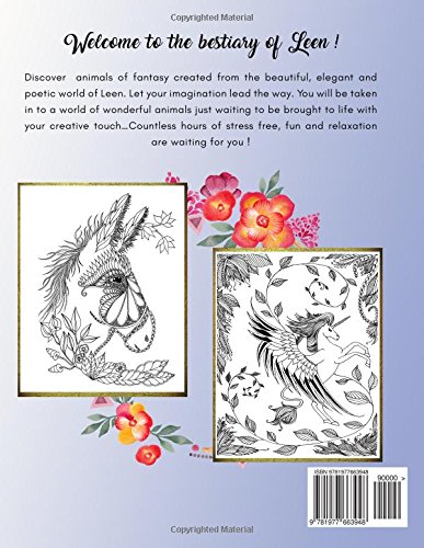 Adult coloring books: The Bestiary of Leen (adult coloring book, animals to colour, french artist, relaxation, self help)