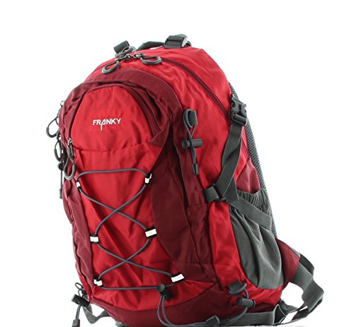 Franky Rucksack 14 Zoll Laptopfach RS10 – Hellrot Dunkelrot Grau - 3