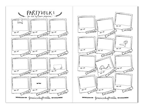 Witziges und charmantes Hochzeitsgästebuch IHR BEI UNSERER HOCHZEIT mit Fragen & zum Malen, lustige Beschäftigung für die Hochzeitsgäste, Erinnerung für das Brautpaar! Grau Weiß, Hardcover mit stabiler Fadenheftung, Hochzeitsbuch, Hochzeitsalbum, 17×24,5cm - 4