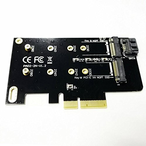 MagiDeal 2 Port NGFF M.2 B + M Schlüssel SSD zu PCI-E 4X Konverter Kartenadapter für Windows MAC - 7