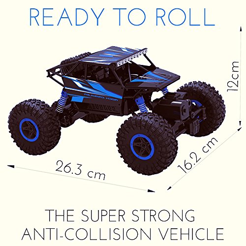 Top Race Tr-130 2,4 GHz Batteries télécommande Rock Crawler/Monster Truck 4 WD/Off Road véhicule jouet - choisissez votre couleur (bleu)