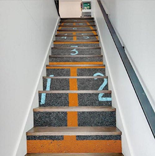 KKYLOVEJ Children's Room Creative Wall Stickers Kids' Games Hopscotch PVC Eco-friendly Stair Stickers Mural Wallpaper