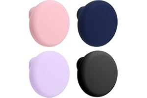 YENVORY Étui AirTag pour Tracker GPS Enfant 4 PCS, Support en Silicone avec Broche Cachée, pour Vêtements, Sacs à Dos Enfant, Chiens, Chats, Bagages et Portefeuilles Seniors, Noir/Bleu/Rose/Violet
