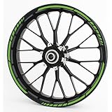 Motoking Felgenrandaufkleber GP - HELLGRÜN KAWA GRÜN - Komplettset für 15" bis 19"
