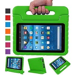 NEWSTYLE Fire 7 2015 Funda, EVA Soporte de Cubierta de Mango de Protección Ligera para Niños para Amazon Fire 7 Tablet (5th Generation - 2015 Release Only), Verde